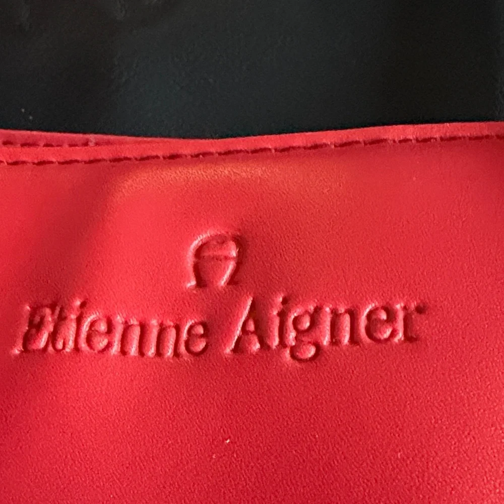 Etienne Aigner Red Logo Satchel Handbag & Matching Wallet Set Y2K
